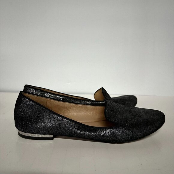 Coach Black Metallic Catrin Leather Slipper Loafers Womens 8.5 Career Classic - Picture 3 of 9